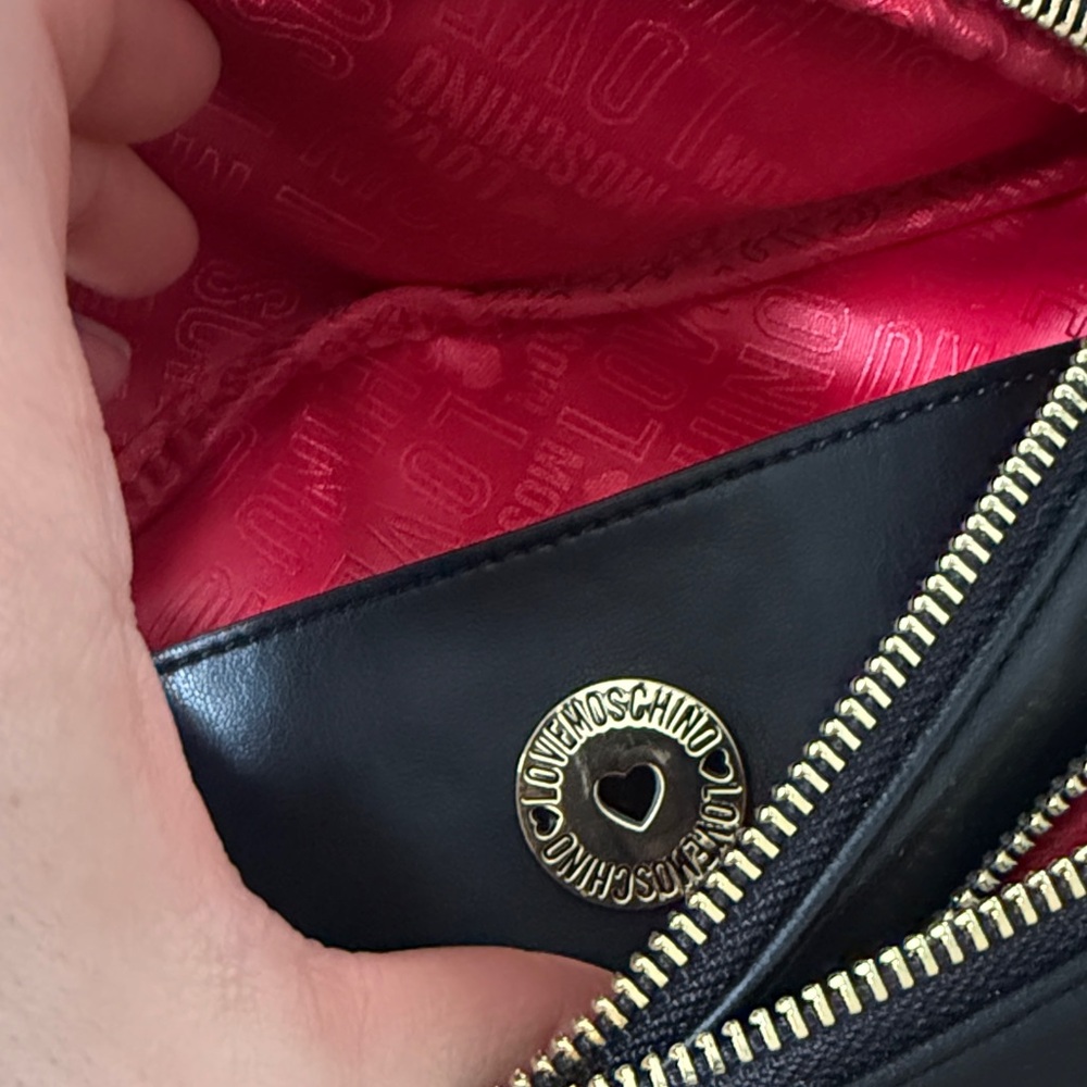 Love Moschino Black Belt Bag with Gold Chain - Picture 5 of 7